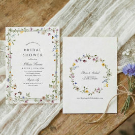 Wildflower Elegant Floral Garden Bridal Shower Kaart