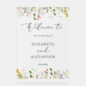  Wildflower Elegant Frosted Wedding Welcome  Acryl Bord (Voorkant)