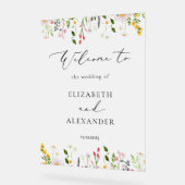  Wildflower Elegant Frosted Wedding Welcome  Acryl Bord (Hoek)