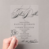 Wildflower Elegant Gothic Wedding Acryl Uitnodigingen (Insitu (Draagbaar))