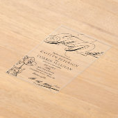 Wildflower Elegant Gothic Wedding Acryl Uitnodigingen (Laagn)