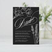 Wildflower Elegant gothic Wedding Details Informatiekaartje (Staand voorkant)