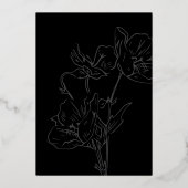 Wildflower Elegant Gothic Wedding Folie Uitnodiging (Achterkant)