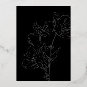 Wildflower Elegant Gothic Wedding Folie Uitnodiging (Achterkant)