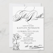 Wildflower Elegant Gothic Wedding Invitation Kaart (Voorkant)