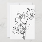 Wildflower Elegant Gothic Wedding Invitation Kaart (Achterkant)