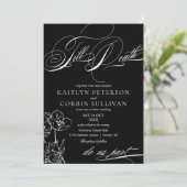 Wildflower Elegant Gothic Wedding Kaart (Staand voorkant)