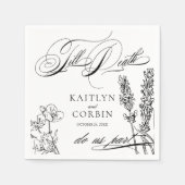 Wildflower Elegant Gothic Wedding Napkins Servet (Voorkant)