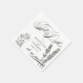Wildflower Elegant Gothic Wedding Napkins Servet (Hoek)