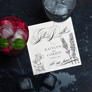 Wildflower Elegant Gothic Wedding Napkins Servet