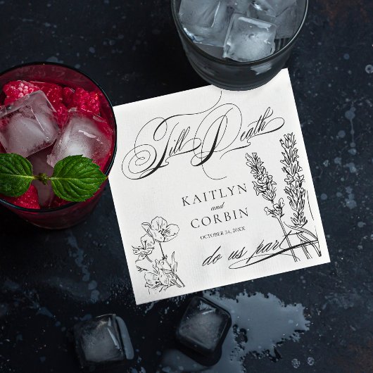 Wildflower Elegant Gothic Wedding Napkins Servet