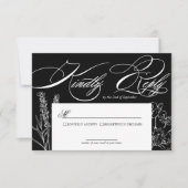Wildflower Elegant Gothic Wedding RSVP Kaartje (Voorkant)