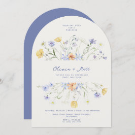 Wildflower Elegant Handwritten Wedding Wedding Kaart