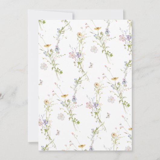 Wildflower Elegant Modern Bloemen Verlovingsfeest Kaart (Achterkant)