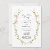 Wildflower Elegant Modern Floral op een dag afstan Kaart (Voorkant)