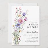 Wildflower Elegant Modern Floral Vrijgezellenfeest Kaart (Voorkant)