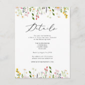 Wildflower Elegant Spring wedding details Informatiekaartje (Voorkant)