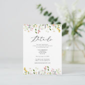 Wildflower Elegant Spring wedding details Informatiekaartje (Staand voorkant)