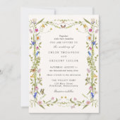 Wildflower Elegant Tuin Bruiloft Kaart (Voorkant)
