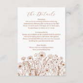 Wildflower Elegant Verbrand Sinaasappel Wedding De Informatiekaartje (Voorkant)