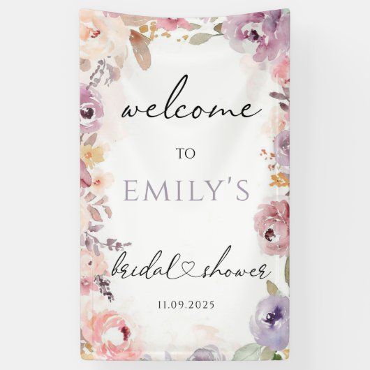 Wildflower elegant vrijgezellenfeest spandoek (Verticaal)