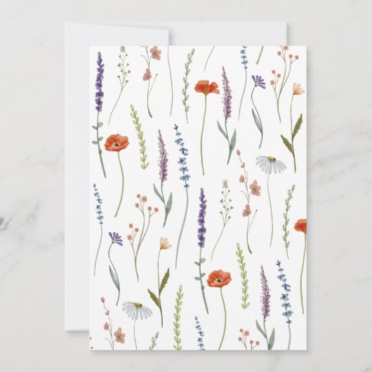 Wildflower Elegant Wedding Kaart (Achterkant)