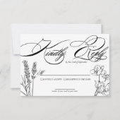 Wildflower Elegant Wedding RSVP-kaart RSVP Kaartje (Voorkant)