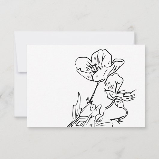 Wildflower Elegant Wedding RSVP-kaart RSVP Kaartje (Achterkant)