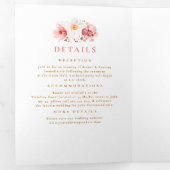Wildflower Elegante Boho Garden Trouwfoto Drieluik Uitnodiging (Binnenzijde eerst)