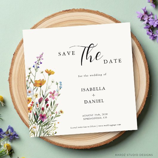 Wildflower Elegante Chic Wedding Save the Date