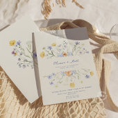 Wildflower Elegante Floral Periwinkle Wedding Kaart