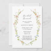 Wildflower Elegante Moderne Bloemen Bruidsbrunch Kaart (Voorkant)