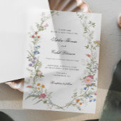 Wildflower Elegante Vintage bruiloft uitnodiging