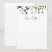 Wildflower en aardbeien Dank u Bedankkaart (Voorkant / Achterkant)