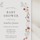 Wildflower en Bottle Wreath Baby shower Kaart