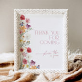 Wildflower en Butterflies Bedankt voor je komst Reclamebord Met Voetstuk