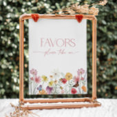 Wildflower en Butterflies Love in Bloom Favors Reclamebord Met Voetstuk