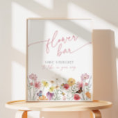 Wildflower en Butterfly Flower Bar Boeket Favoriet Reclamebord Met Voetstuk