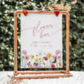 Wildflower en Butterfly Flower Bar Boeket Favoriet Reclamebord Met Voetstuk