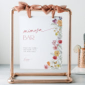 Wildflower en Butterfly Mimosa Bar Cocktail Drink Reclamebord Met Voetstuk