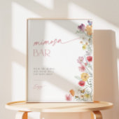 Wildflower en Butterfly Mimosa Bar Cocktail Drink Reclamebord Met Voetstuk