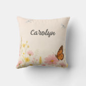 Wildflower en Dragonfly Baby Girl Nursery Kussen (Achterkant)