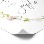 Wildflower en roze strik Kaarten en geschenken tek Poster (Hoek)