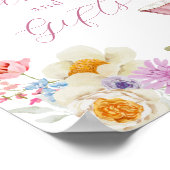 Wildflower en roze theekopjes Kaarten en geschenke Poster (Hoek)