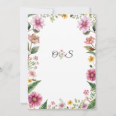 Wildflower en varen bruiloft uitnodiging (Achterkant)