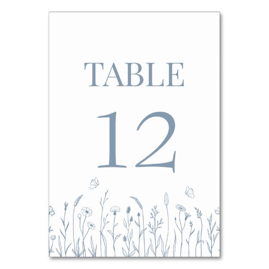 Wildflower en Vlinders Tafelnummer Kaart (Achterkant)