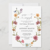 Wildflower Engagement Party Uitnodiging (Voorkant)