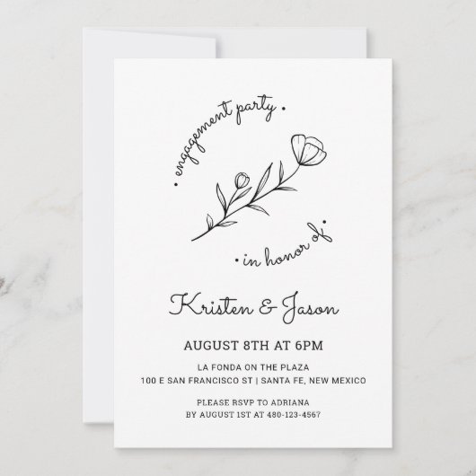Wildflower Engagement Party Uitnodiging (Voorkant)