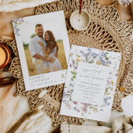 Wildflower Engagement Party Uitnodiging met Foto