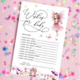 Wildflower Fairy Baby shower Wensen voor Baby Kaar